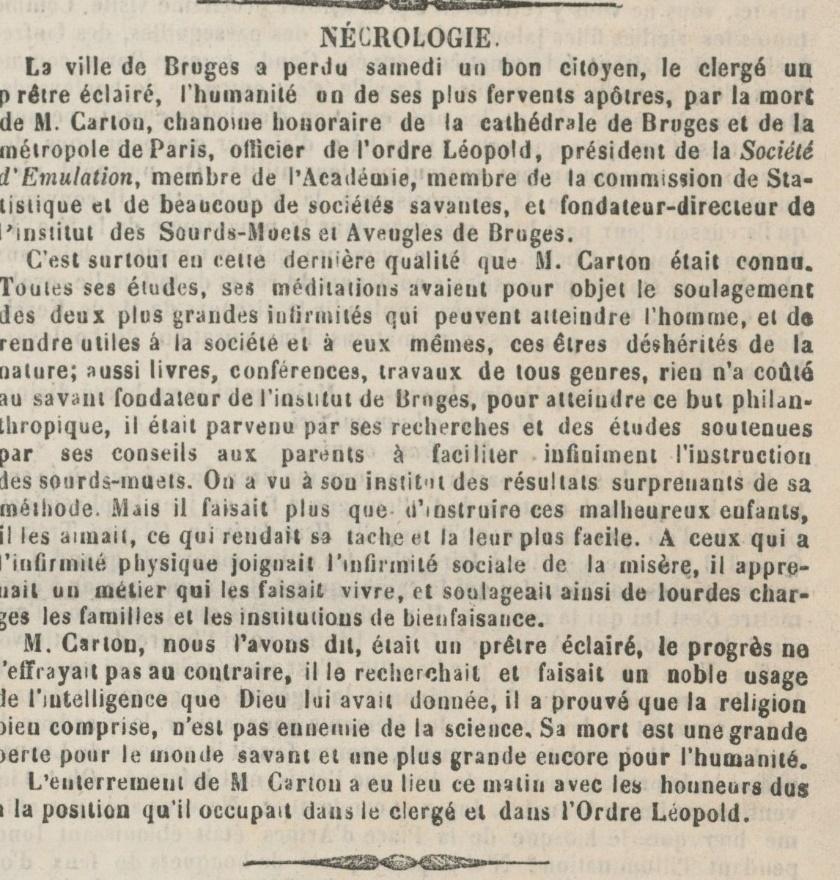 Journal de Bruges, 20/09/1863 Howe daarentegen was een dokter die sterk beïnvloed werd door de katholieke ideologie.