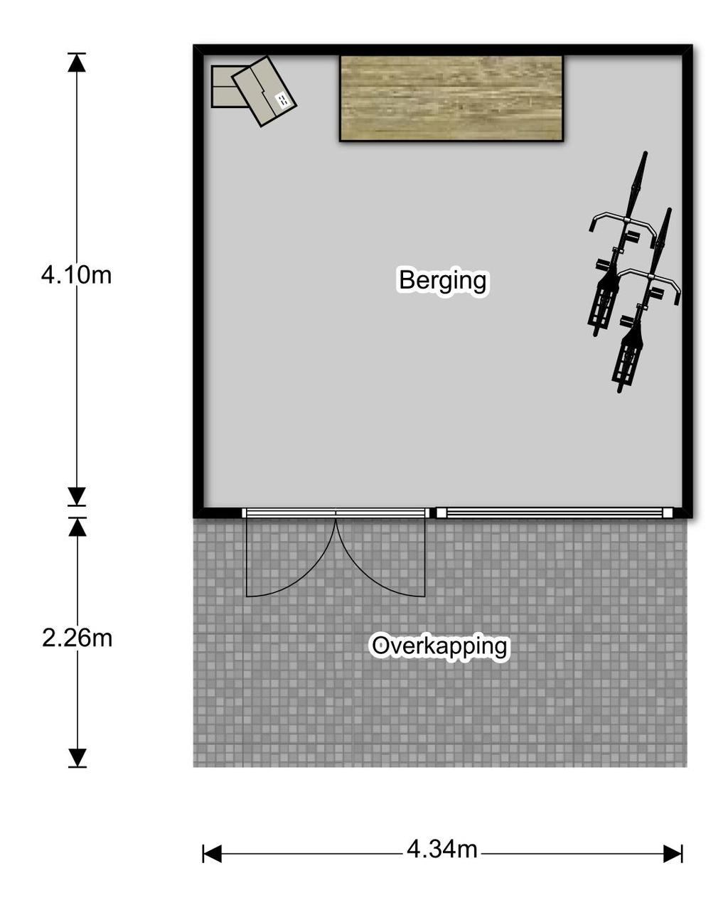 Tekening Berging Aan deze tekening en afmetingen kunnen geen rechten worden