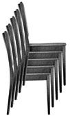 stapelbare stoel Diepte plus 4,5 cm per stapelbare stoel 1500 75,5 1530 76,5 120 128 Stapelen gestoffeerd 1500 5 stuk Hoogte plus 10,5 cm per stapelbare