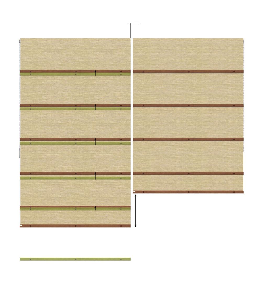 3. Folds met ongelijke hoogte naast elkaar Door het uitlijnen kan het nodig zijn het aantal houten latten af te laten wijken van de standaard.