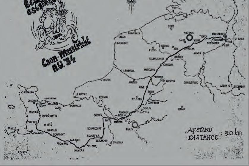 Caen naar Maastricht. De estafette zou dezelfde Battle-Route volgen, die de Old Hickory Divisie in 1944 had afgelegd, over een afstand van bijna 1.000 km.
