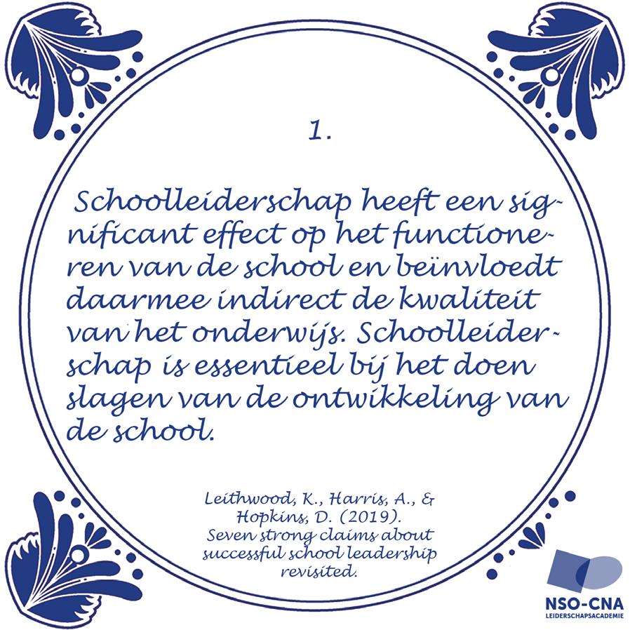Herziene stelling 1: Schoolleiderschap heeft een significant effect op het functioneren van de school en beïnvloedt daarmee indirect de kwaliteit van het onderwijs.
