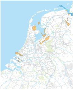 Figuur 2: Gebieden voor grootschalige windenergie, Structuurvisie Wind op Land. 2.2 Provinciaal beleid De provincie Zuid-Holland heeft als doelstelling om in 2020 ten minste 735,5 MW aan windvermogen te hebben opgesteld.