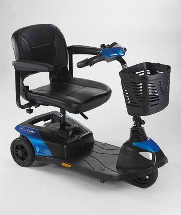 Invacare Colibri 3-wiel uitvoering De compacte Invacare Colibri scootmobiel is naast de 4-wiel versie nu ook leverbaar in 3-wiel uitvoering. Technisch gezien zijn beide scootmobielen identiek.