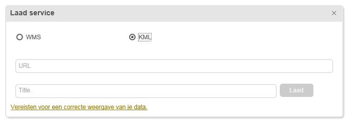 Opgelet: Een service van een ander Gewest kan mogelijks het gebied buiten zijn grens wit invullen waardoor de gegevens van Vlaanderen bedekt worden.
