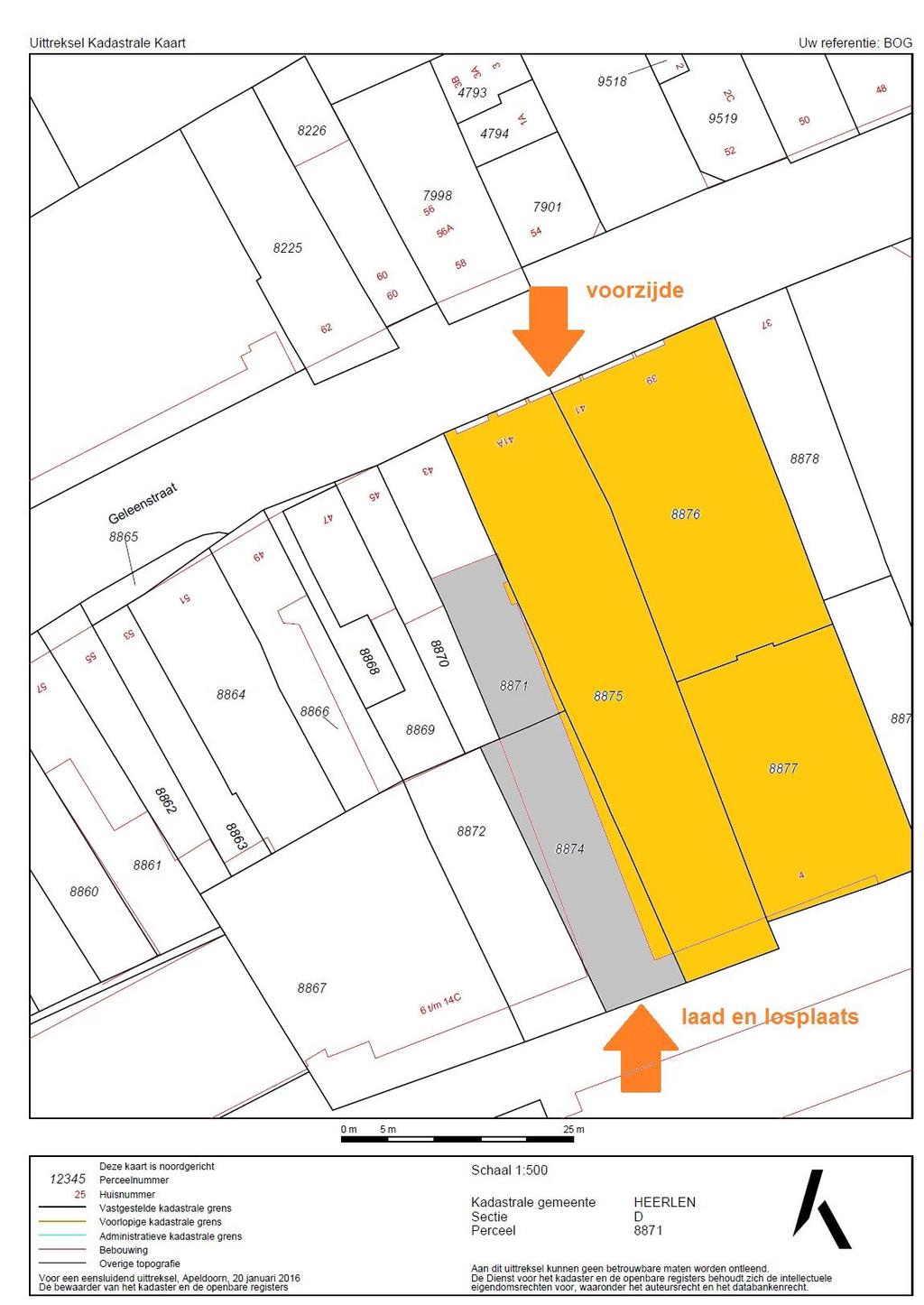 KADASTRALE BEKENDHEID Kadastrale gemeente: