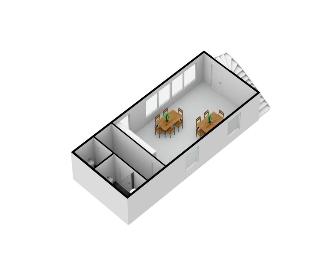 Plattegrond 1 e verdieping 3D Bovenstaande plattegrond is