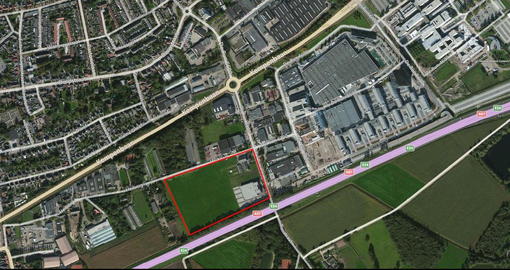 1 INLEIDING Achtergrond ASML is voornemens uit te breiden met circa 5,3 hectare op bedrijventerrein de Run 6800 (rood omkaderd in figuur 1).