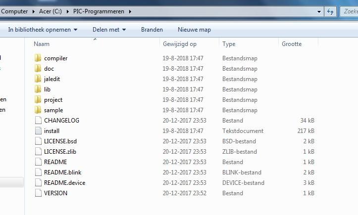 In de map PIC-Programmeren