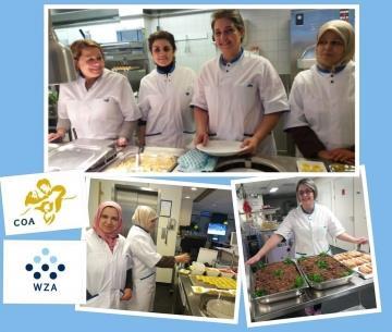 3.5.2 Vrijwilligers van Stichting Present Assen ondersteunen bij het koken op het WZA In februari 2018 heeft een aantal vrouwen vanuit het AZC een lunch gemaakt in de keuken van het