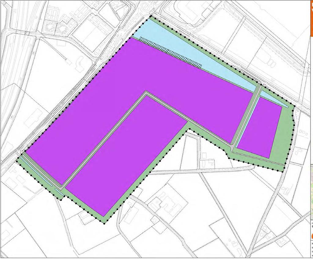 Afbeelding 6 Schematisch overzicht alternatieven Veghel To ega ng via Co rid or Foodpark Fase 1 Toegang via Corsica Naar aansluiting N279 Eventuele aansluiting op N279 Afbeelding van ontwerp