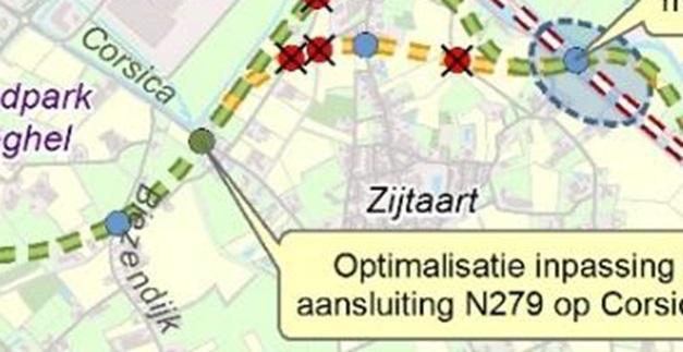 Te verwachte noodzakelijke ruimte voor aansluiting!