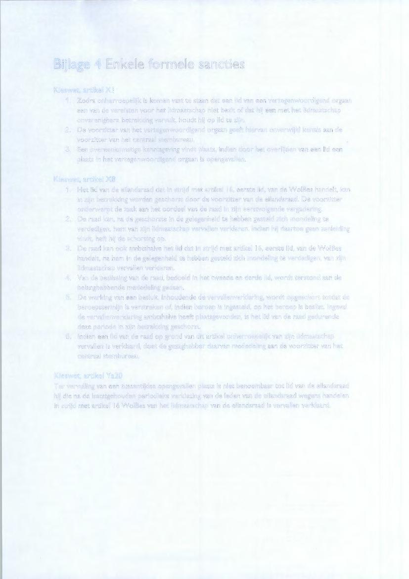 Bijlage 4 Enkele formele sancties Kieswet, artikel XI 1.