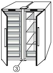 De linkerzijde van de koelkast is uitgerust met een speciale voorziening om condensatieproblemen tussen de apparaten te voorkomen.