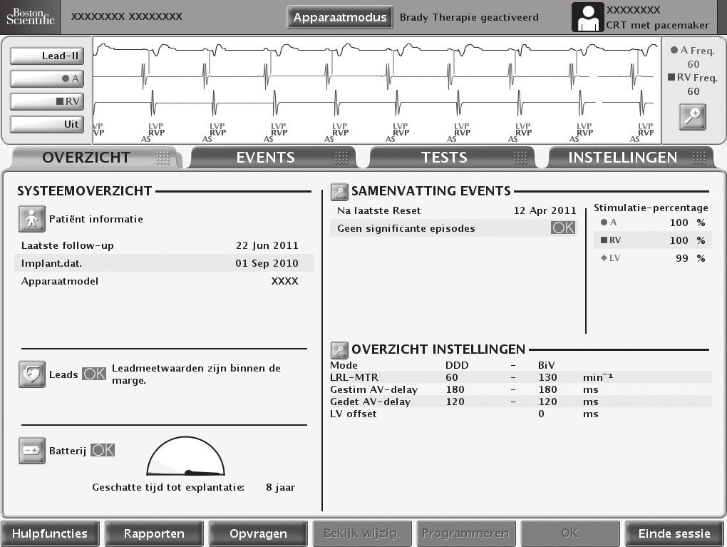 De programmer gebruiken Hoofdscherm 1-3 Hoofdscherm Het hoofdscherm van de PRM