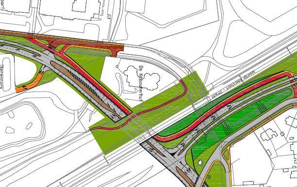 Toetsing op groen milieu flora en fauna, EHS De EHS wordt doorsneden ten noorden van het spoor, ter compensatie wordt de tunnel doorgetrokken, zodat