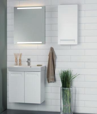 De smalle wastafel en meubels maken Mido zeer geschikt voor kleine badkamers waar de ruimte beperkt is.
