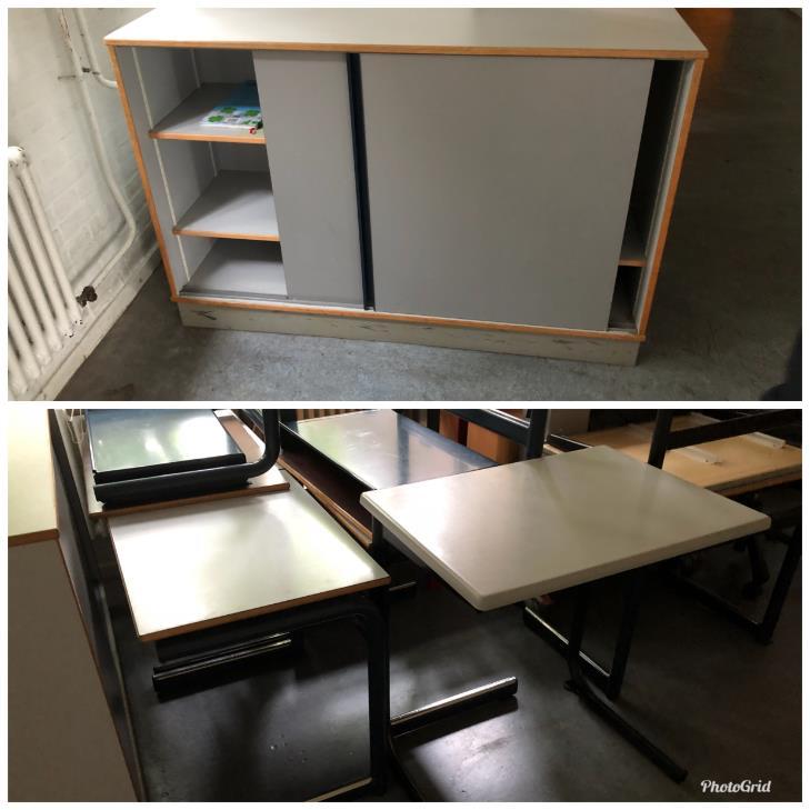 Meubilair te koop Zoals u weet gaan we op het einde van dit schooljaar verhuizen naar het nieuwe schoolgebouw. We beginnen al met opruimen.