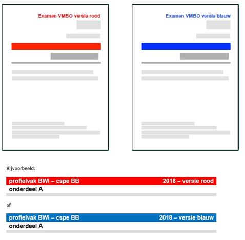 variant blauw en rood Sinds 2018 voor het eerst twee varianten: blauw en rood Half januari krijgt de examensecretaris een variant toegewezen.
