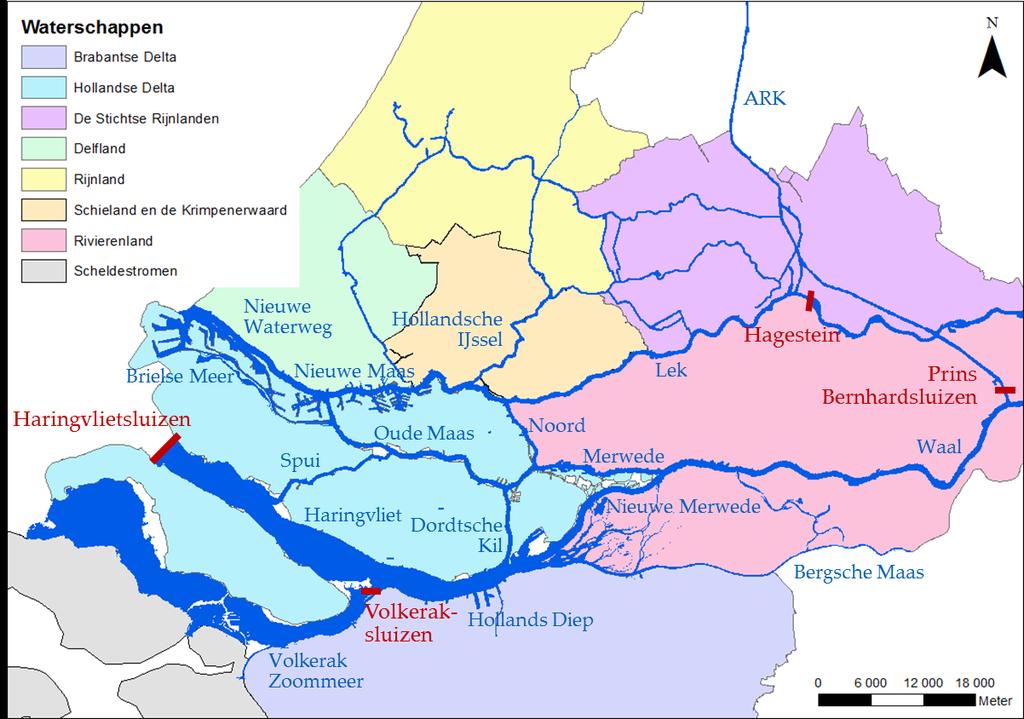 2 Systeembeschrijving Het hoofdwatersysteem van de Rijn-Maasmonding staat via de Nieuwe Waterweg in open verbinding met zee.