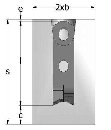 Ankers zijn voor plaatsing in elementen met dunne wand Bij elementen met een dunne wand, zoals panelen, mogen de ankers alleen worden geïnstalleerd met het platte staal loodrecht op de plaat.