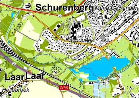 De omvang van de inundatie bij een T=25 afvoersituatie neemt in de toekomstige situatie af.