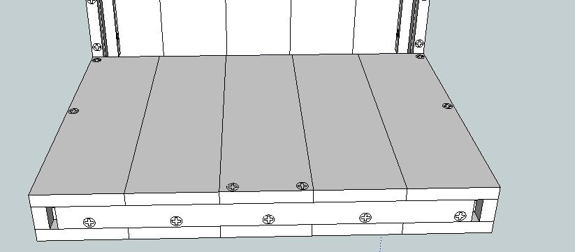 Stap 5: Nu maken we de binnenkanten (2x) van de tafelpoten Benodigdheden 10 delen van 65,8x20, 2 delen van 83x3,2. Gebruik onderstaande tekening om u te oriënteren.