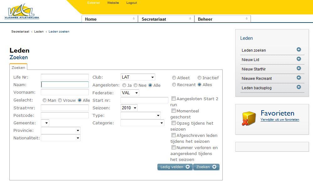 Wat zijn de mogelijkheden van EXTRANET? 1. Ledenbestand up to date houden door de clubs 1. Ledeninfo kan geraadpleegd worden 2.