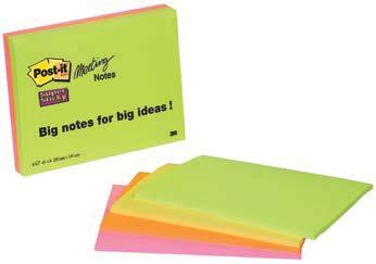 6845SSP) verp/1 /pak Gratis Super Sticky meeting notes Flip-overblok Blok van 30 vel Kwaliteitspapier waar inkt niet doordringt