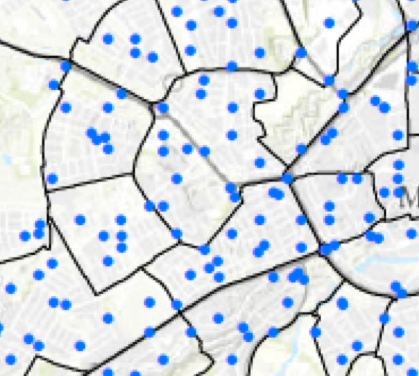 Aantal potentiële meetlocaties (rastervakken) per deelgebied Aanbeveling daadwerkelijk aantal te meten locaties conform CROW benchmark systematiek Bij 1-25 meetlocaties Alles meten (100%) Bij 25-250