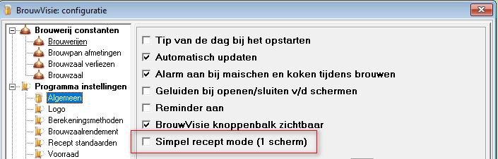 Simpel recept mode geeft een ander en versimpeld scherm weer, waardoor je niet alle