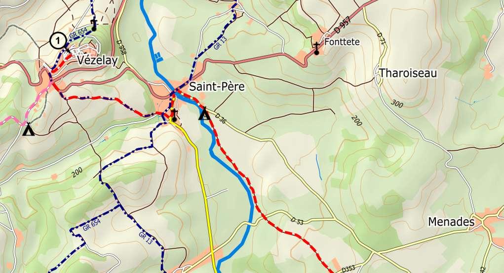 Epenay. Km 9.4 Kruising van paden: weer rechtdoor. Km 10.