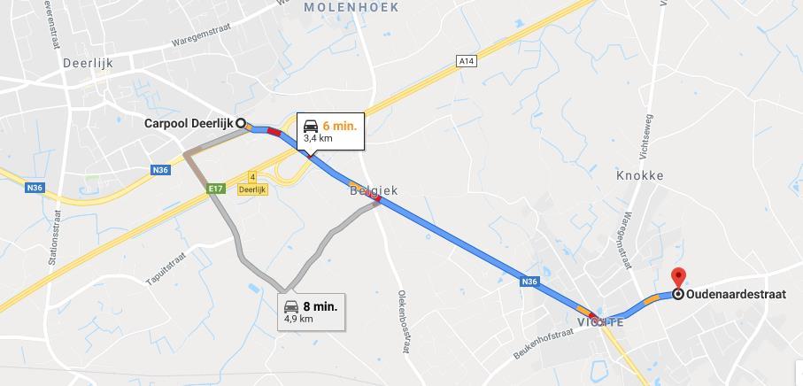 5. TOEGANGSWEGEN TOT HET EVENEMENT / ROUTES D ACCÈS À L ÉVÉNEMENT PPO via afrit/sortie 4 Deerlijk E17