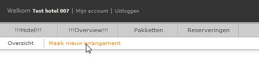Nieuw Arrangement aanmaken Om een nieuw arrangement aan te maken klik je op Maak nieuw arrangement in de menu balk.