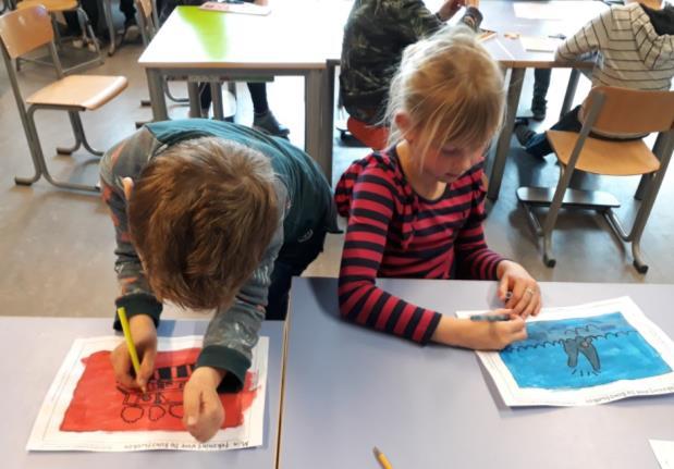 Groep 3/4 De kinderen van groep 3/4 hebben met elkaar de kunstwerken van Keith Haring bekeken.