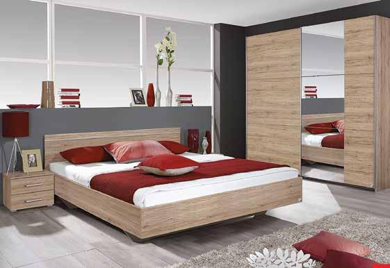 slaapkamer CAROLUS Samenstelling : bed 160 x 200 + schuifdeurkast