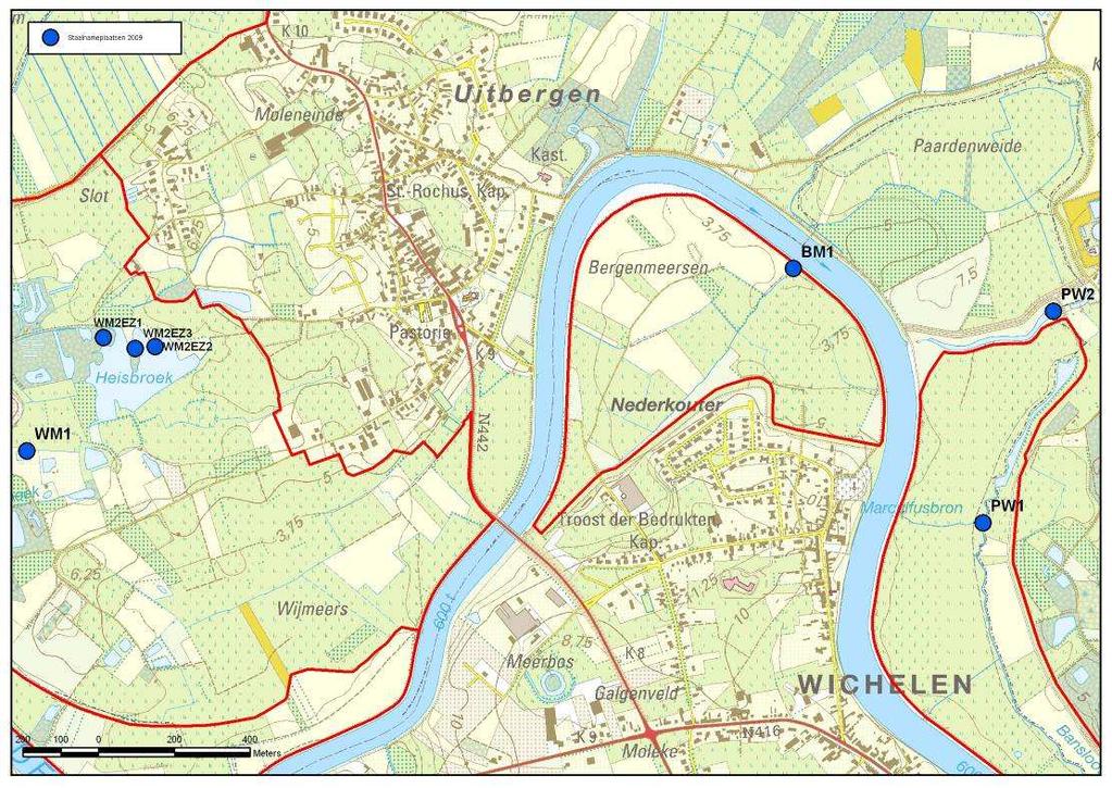 Dezelfde techniek gebruikten we in de gracht in de Bergenmeersen (BM) en in de beek gelegen in de Wijmeers (WM1).