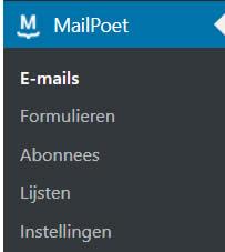 Sla dan alles op en klik weer op E-mails in het linkermenu.