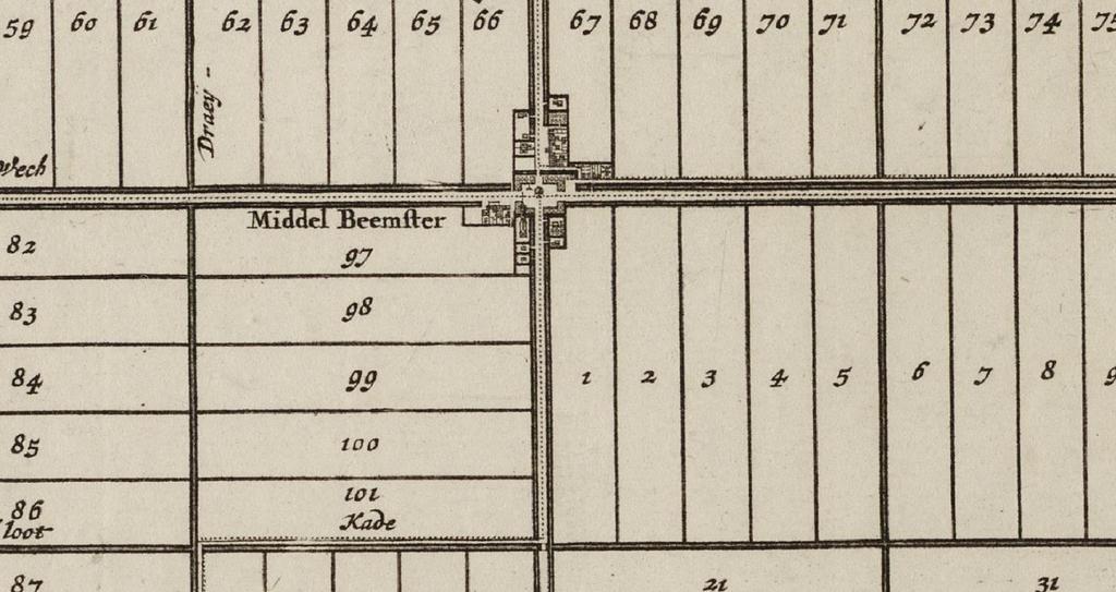 Bron: Noord-Hollands Archief Figuur 4 Middenbeemster op de kaart van Van Berckenrode uit 1644.