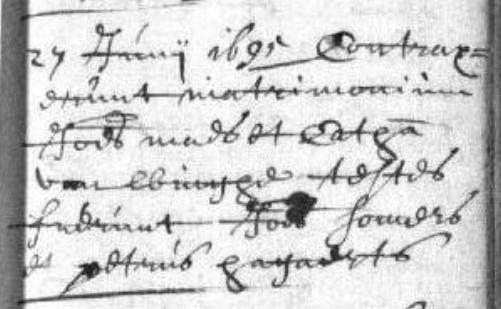 GENERATIE 4 IV. Catharina VAN WINGHE, ged. Hombeek 24 april 1670, Hombeek 24 augustus 1726. X (Heffen-Heindonk 27 juni 1695) 15. Joannes MAES, ged.