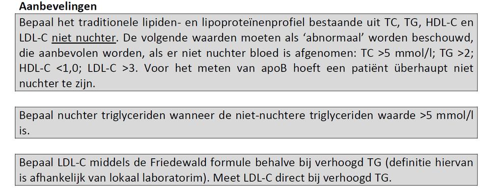 Diagnostiek van dyslipoproteïnemieën