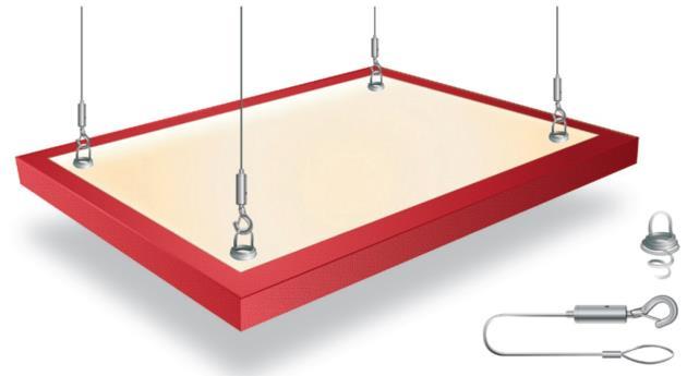 aan de rugzijde van de panelen bevestigd worden dmv spiraalogen. Hierdoor kunnen ook nietgespecialiseerde monteurs de panelen installeren.