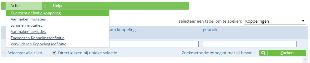 Het is nodig na installatie per koppeling de beveiliging na te lopen en eventueel aan te passen. * Dit geldt niet voor directe koppelingen (soort datumgebruik is actueel). ** Eigenlijk: profielen i.p.v. gebruikers.