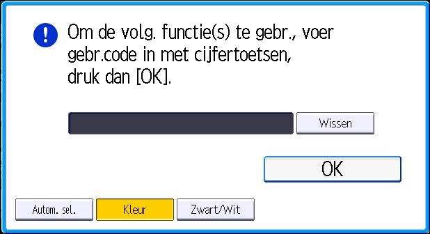 Inloggen op het apparaat Inloggen op het apparaat Wanneer het verificatiescherm wordt weergegeven Als Basisverificatie, Windows-verificatie of LDAP-verificatie actief is, verschijnt het