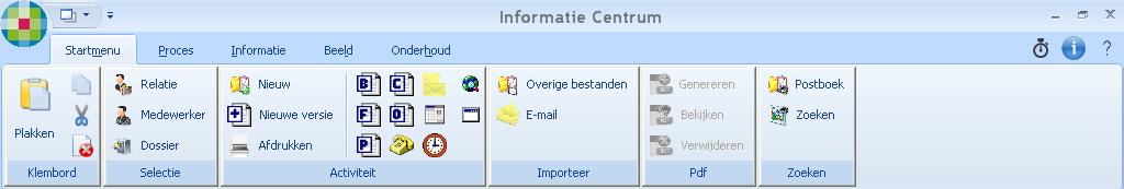 Activiteitenmodule starten De Activiteitenmodule kan worden gestart via het kopje modules in het Hoofdscherm of door klikken met de linkermuis op de knop onderin de taakbalk.