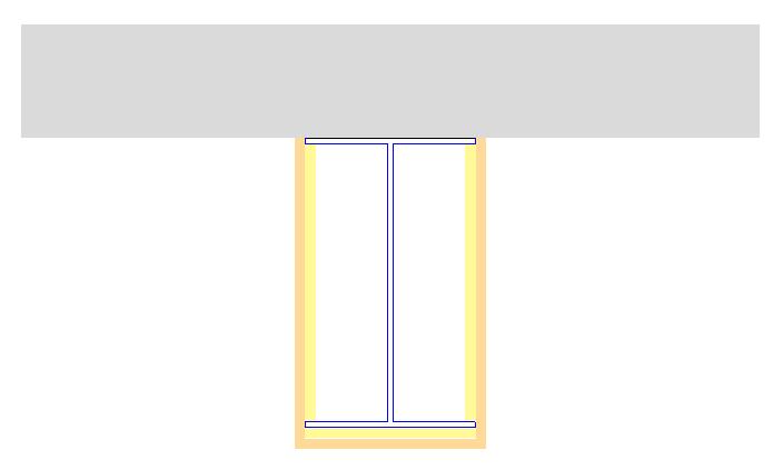 Detailtekening liggerbekleding Afdekking met 18 mm Permoxxboard, geniet met 32 mm spreidnieten h.