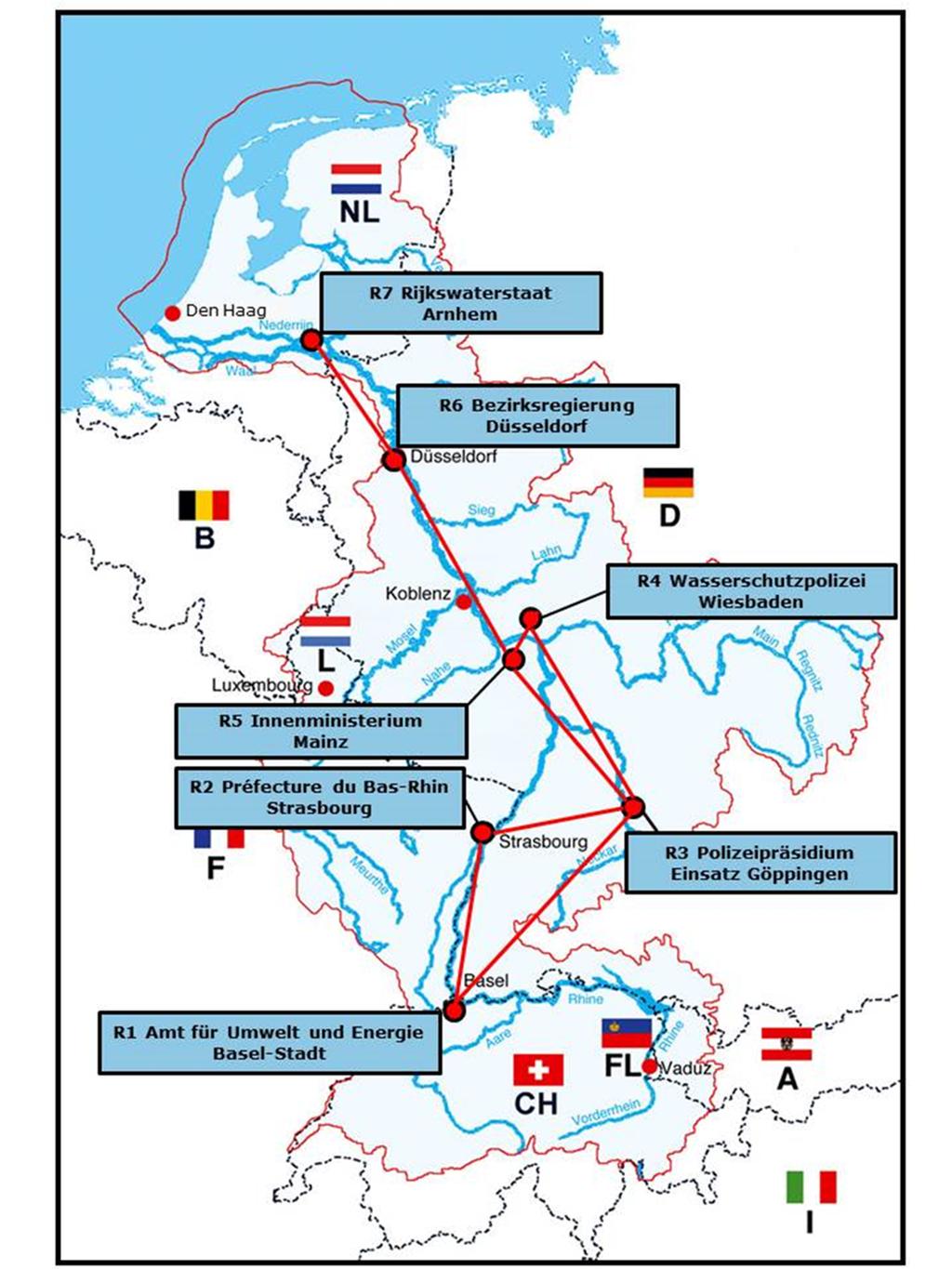 IKSR CIPR ICBR Bijlage 1 Kaart van de internationale