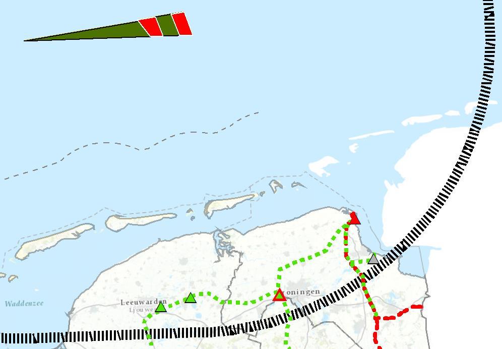 Ten noorden van de Waddeneilanden Uitgangspunt: 1x 700 MW kabel