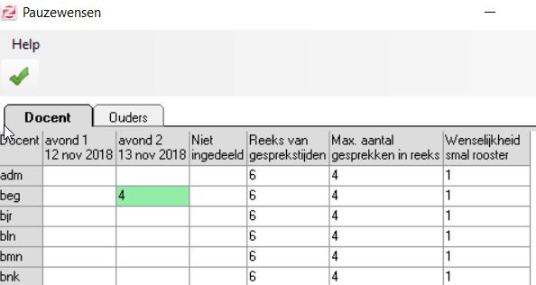 Gesprekken automatisch indelen De aangevraagde gesprekken kunnen met de automaat over de verschillende dagen verdeeld worden.