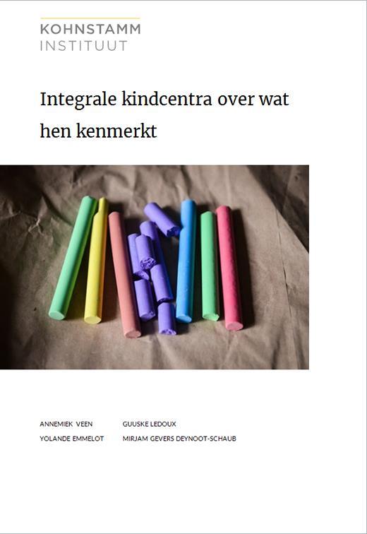 Integrale kindcentra Kindvoorzieningen 0-12 jaar (kinderopvang, basisonderwijs en jeugdzorg) - Voorbeeld 3 Kenmerken: - Geïntegreerd, doorlopend aanbod - Interprofessionele teams -